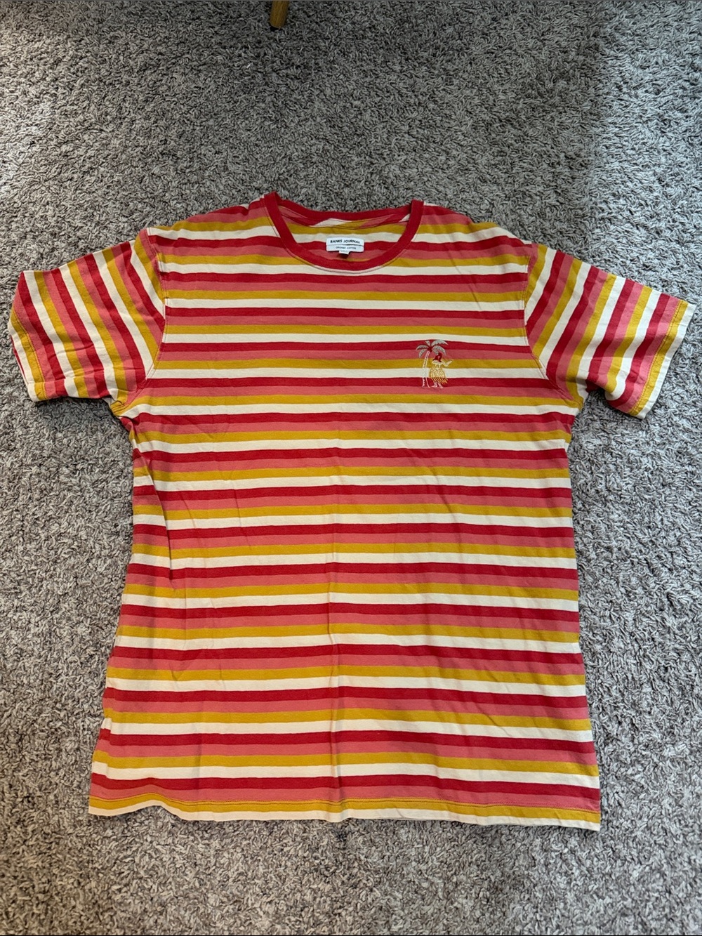 Men's Large | Banks Journal Striped Tee w/ Hula Embroidery